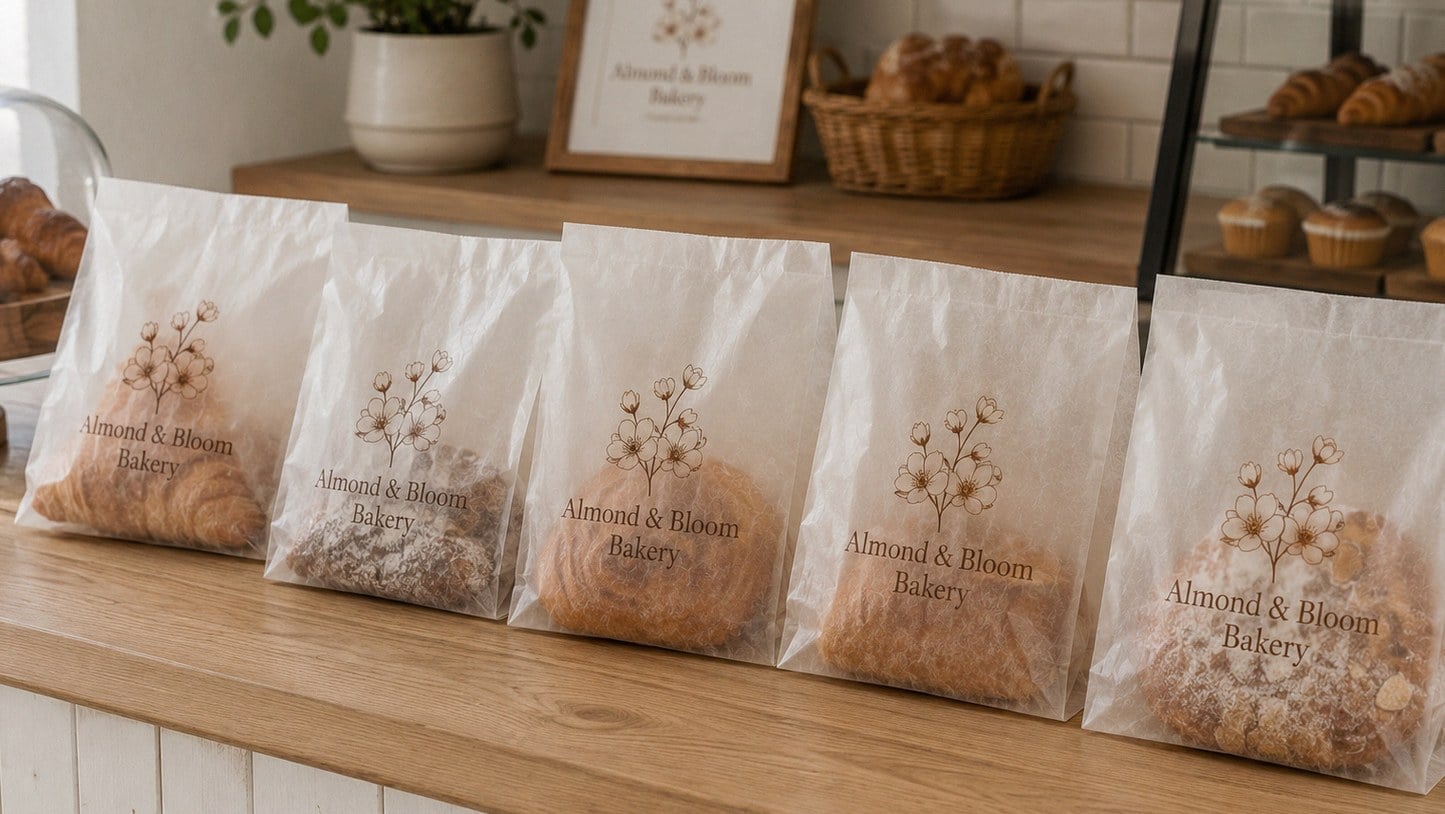 Custom printed glassine bags with logo